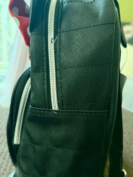 Disney Minnie Mouse Mini Backpack Black Quilted Ears Bow NWT - Picture 6 of 14